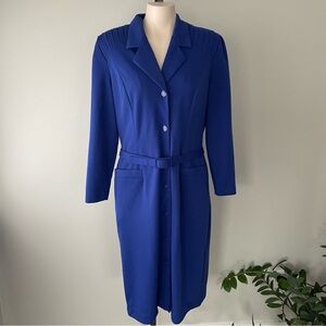80s D’Allairds Wool Blend Blazer Dress Coat Jacket Belted Long Longline Retro